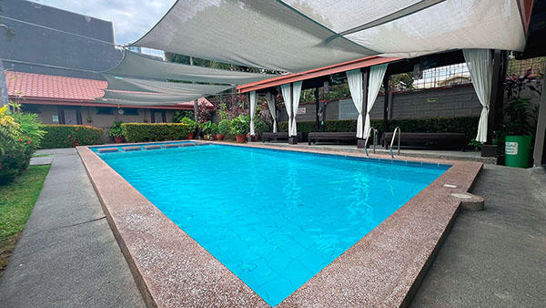 Pool size: 14 x 6 meters. Kiddie pool: 3 ft. Adult Pool: 3 ft. to 5 ½ ft.
